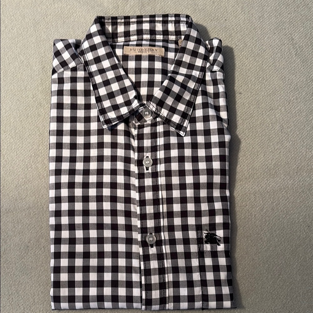 Burberry Black and White Casual Button Down Shirt